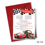 Invitatii botez Fulger McQueen - Cars - Simple - IB-54