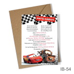 Invitatii botez Fulger McQueen - Cars - Simple - IB-54 - imagine 2