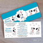 Invitatii botez Dalmatieni - Cu Eticheta si plic Albastru - IBE-27