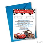 Invitatii botez gemeni Cars - Simple - IB-75