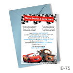 Invitatii botez gemeni Cars - Simple - IB-75 - imagine 2