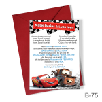 Invitatii botez gemeni Cars - Simple - IB-75 - imagine 4