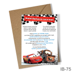 Invitatii botez gemeni Cars - Simple - IB-75 - imagine 3