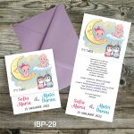 Invitatii botez gemeni Unicorni - Pliate - IBP-29