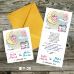 Invitatii botez gemeni Unicorni - Pliate - IBP-29 - imagine 3