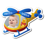Marturii botez magnetice Elicopter - Winnie the Pooh - MFE-05 - imagine 2