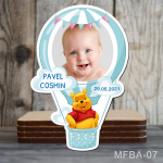 Marturii botez magnetice Balon aer cald - Winnie the Pooh - MFBA-07