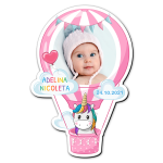 Marturii botez magnetice Balon aer cald - Unicorn - MFBA-22 - imagine 2