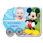 Marturii botez magnetice Carucior - Mickey Mouse - MFC-01 - imagine 2