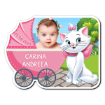 Marturii botez magnetice Carucior - Pisica Marie - MFC-16 - imagine 2