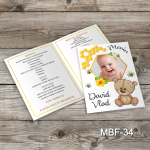 Meniuri botez cu poza - Ursulet  - MBF-34