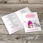Meniuri botez cu poza - Unicorn - MBF-41