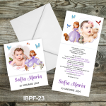 Invitatii botez Printesa Sofia - Pliate Foto - IBPF-23 - imagine 2