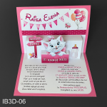 invitatii botez 3D pisica Marie