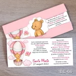 Invitatii botez fetite deosebite cu ursuleti si text