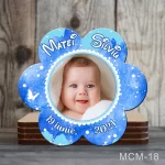 Marturii magnetice botez baieti forma Floare - MCM-18