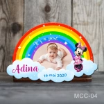 Marturii magnetice botez fetite Curcubeu - Minnie Mouse - MCC-04