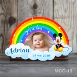 Marturii magnetice botez baieti Curcubeu - Mickey Mouse - MCC-16