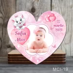 Marturii botez fete Magneti forma Inima - Pisicuta Marie - MCI-19