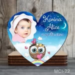 Marturii botez fete Magneti forma Inima - Bufnita - MCI-22