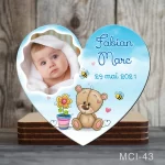 Marturii botez baieti Magneti forma Inima - Ursulet - MCI-43