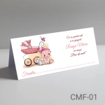 Plicuri bani botez fete - Bebelus in carucior - CMF-01