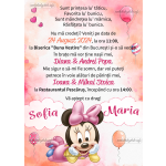 Invitatie digitala botez fetite - Minnie Mouse - IB-09