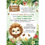 Invitatie digitala botez baieti - Leu Safari - IB-66