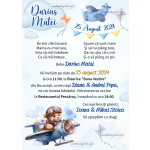 Invitatie digitala botez baieti - Ursulet in avion - IB-89