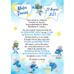 Invitatie digitala botez baieti - Strumfi - IB-61