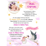 Invitatie digitala botez cu poza - fetite - Barza - IBF-61