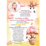 Invitatie digitala botez cu poza - fetite - Ursuleti - IBF-66