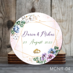 Magneti rotunzi personalizati marturii nunta - MCNR-04