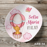 Etichete autocolante rotunde - Ursulet in balon cu aer cald - ARB-56