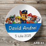 Etichete autocolante rotunde - Patrula Catelusilor - ARB-83