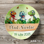 Etichete autocolante rotunde - Dinozauri - ARB-101