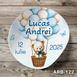 Etichete autocolante rotunde - Ursulet cu baloane - ARB-122