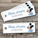 Etichete personalizate botez dreptunghiulare - Mickey Mouse - EDB-32