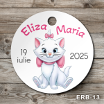 Etichete marturii botez rotunde - Pisicuta Marie - ERB-13