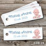 Etichete personalizate botez dreptunghiulare - Bebelus - EDB-28