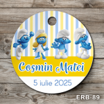 Etichete marturii botez rotunde - Strumfi - ERB-89