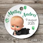 Etichete marturii botez rotunde - Baby Boss - ERB-73