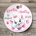 Etichete marturii botez rotunde - Pisicuta Marie - ERB-10