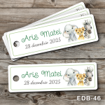 Etichete personalizate botez dreptunghiulare - Safari - EDB-46