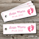 Etichete personalizate botez dreptunghiulare - Talpi Bebe - EDB-26