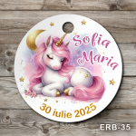 Etichete marturii botez rotunde - Unicorn - ERB-35