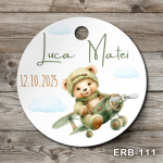 Etichete marturii botez rotunde - Ursulet in avion ERB-111