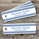 Etichete personalizate botez dreptunghiulare - Motive traditionale romanesti - EDB-48