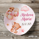 Etichete autocolante rotunde - Ursulet cu baloane - ARB-58