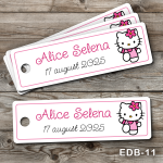 Etichete personalizate botez dreptunghiulare - Hello Kitty - EDB-11
